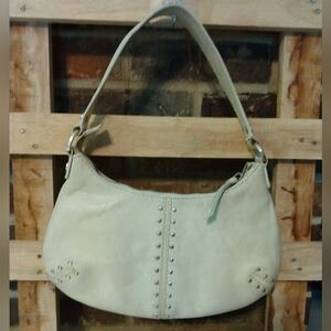 Michael Kors small hobo bone leather shoulder bag EUC